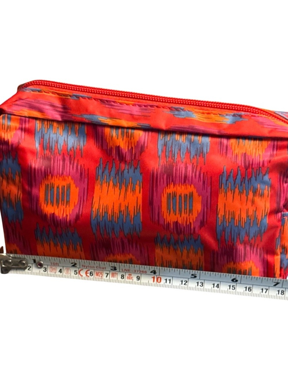 Fragonard Vibrant Orange Pink Blue Patterned Cosmetic Bag - Picture 4 of 5